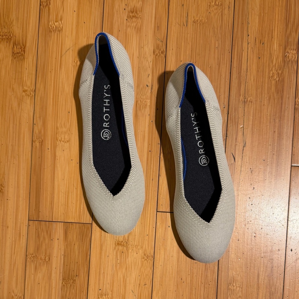 NWOT RETIRED Rothy's The Flat In Flax Birdseye Size 10.5 - Picture 3 of 16